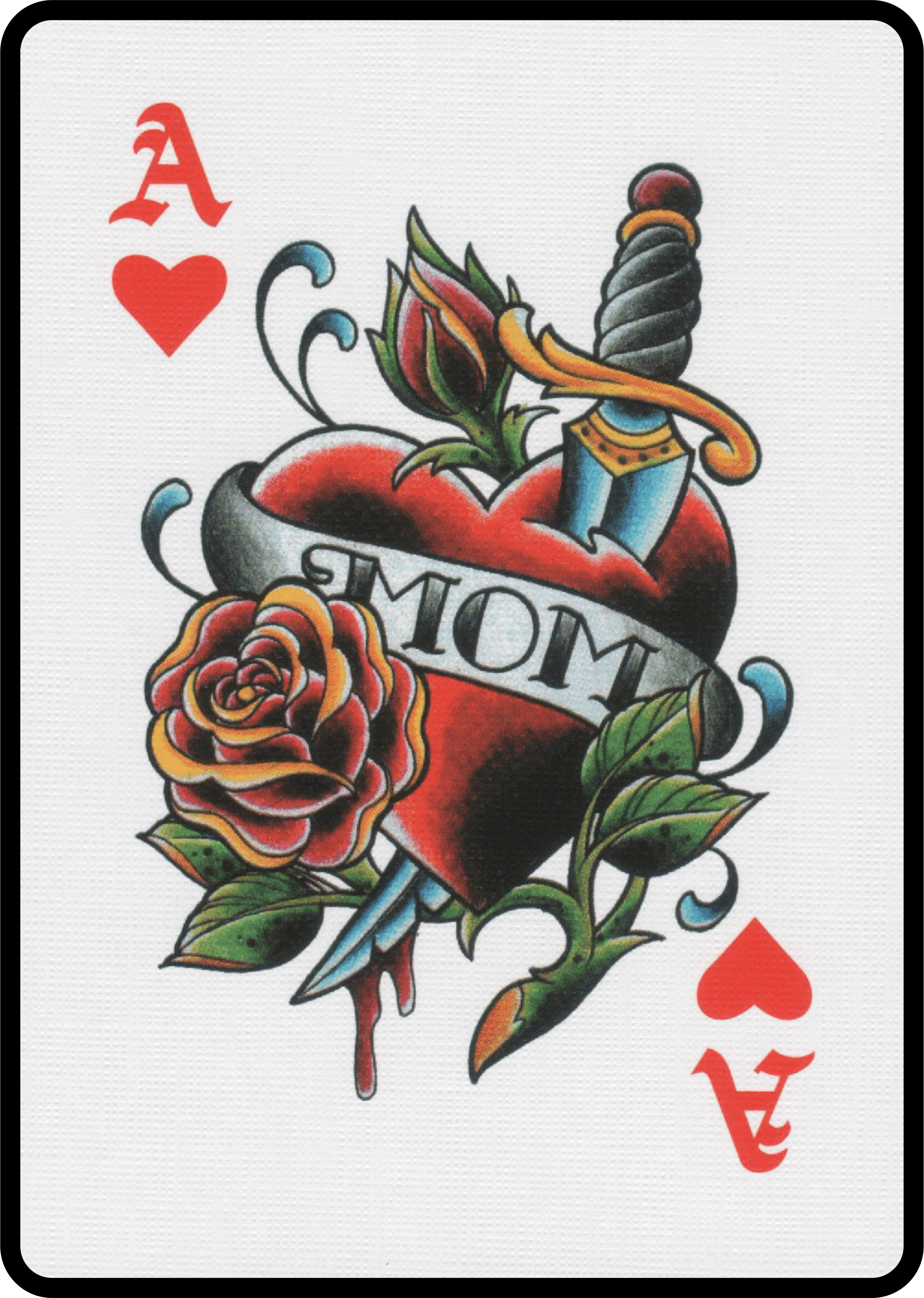 Bicycle Club Tattoo Ace of Hearts Deck designed by artists from the Club Ta...