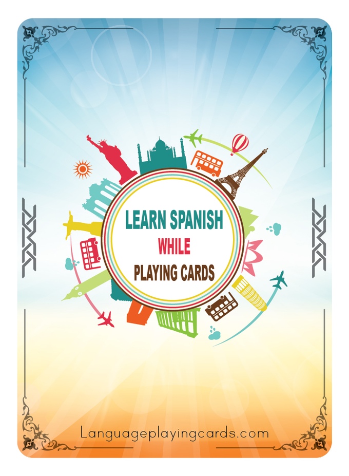 Learn Spanish or French (while) Playing Cards Back